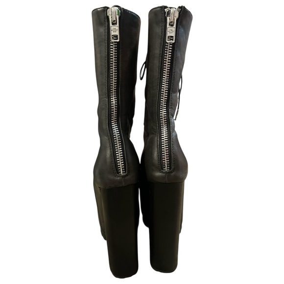 Dolls Kill iconic current mood Black Heeled NOLA Boot Platforms - Picture 4 of 6